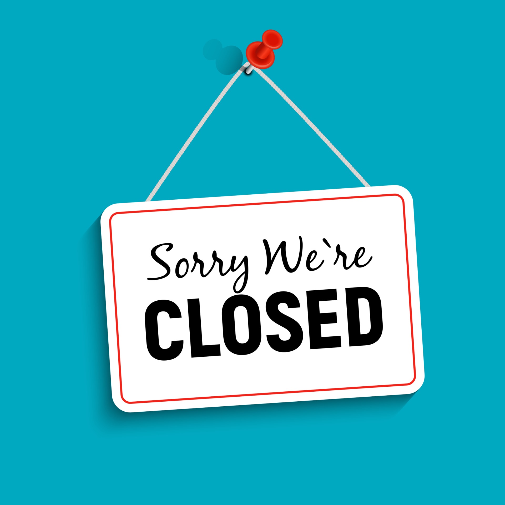 Sorry We Are Closed Sign Illustration Free Vector